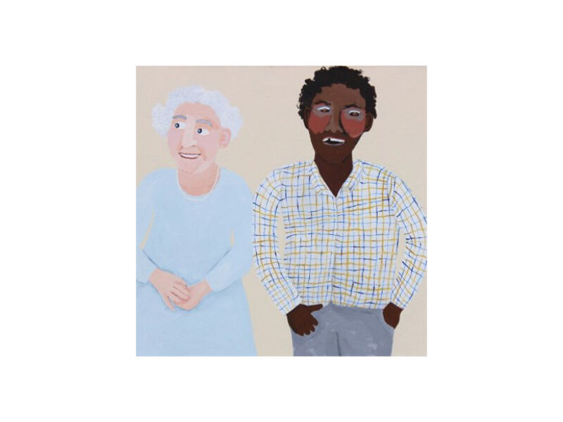 Vincent Namatjira, Queen and me, 40 x 40cm.