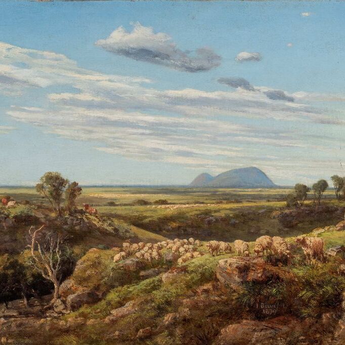 Louis Buvelot, Mt Elephant from Emu Creek (detail), 1879, oil on canvas, 43.5 x 77.0 cm. Castlemaine Art Museum. Gift of Miss N McKellar 1974.