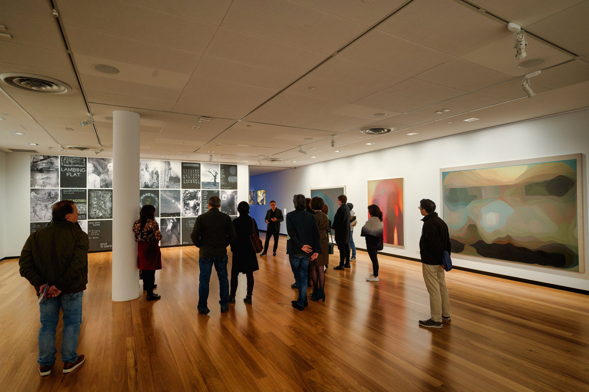 Exhibition opening at Town Hall Gallery for 'The Lives of Celestials' by John Young, displayed 31 August - 20 October 2019. Photograph by ImagePlay