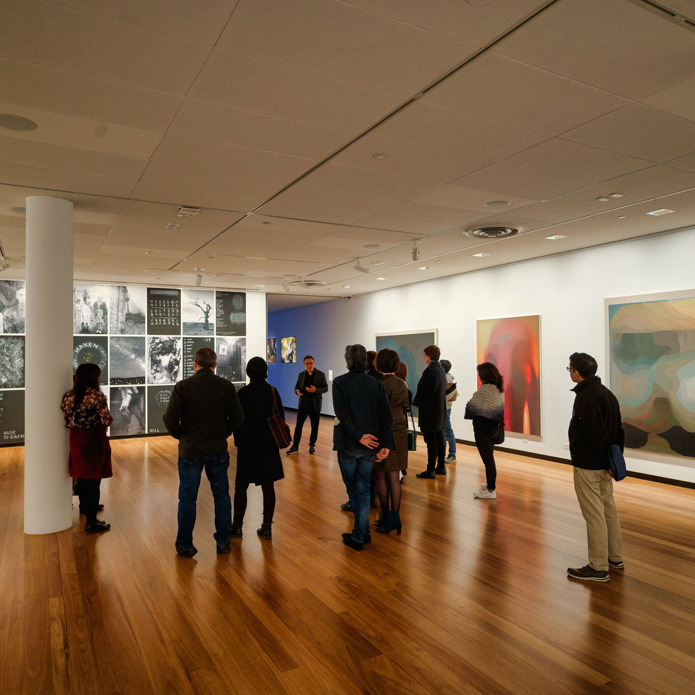 Exhibition opening at Town Hall Gallery for 'The Lives of Celestials' by John Young, displayed 31 August - 20 October 2019. Photograph by ImagePlay