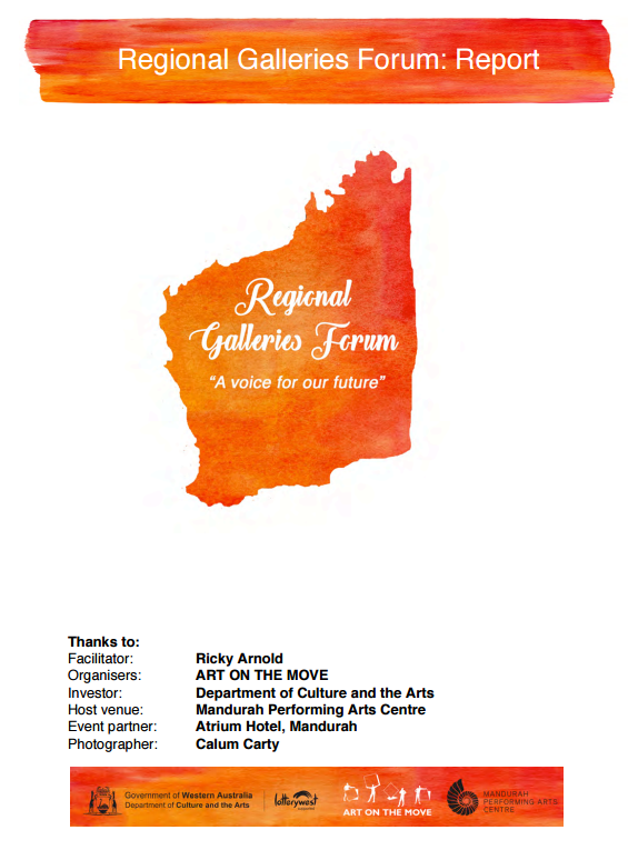 Regional Galleries Forum Report 2016