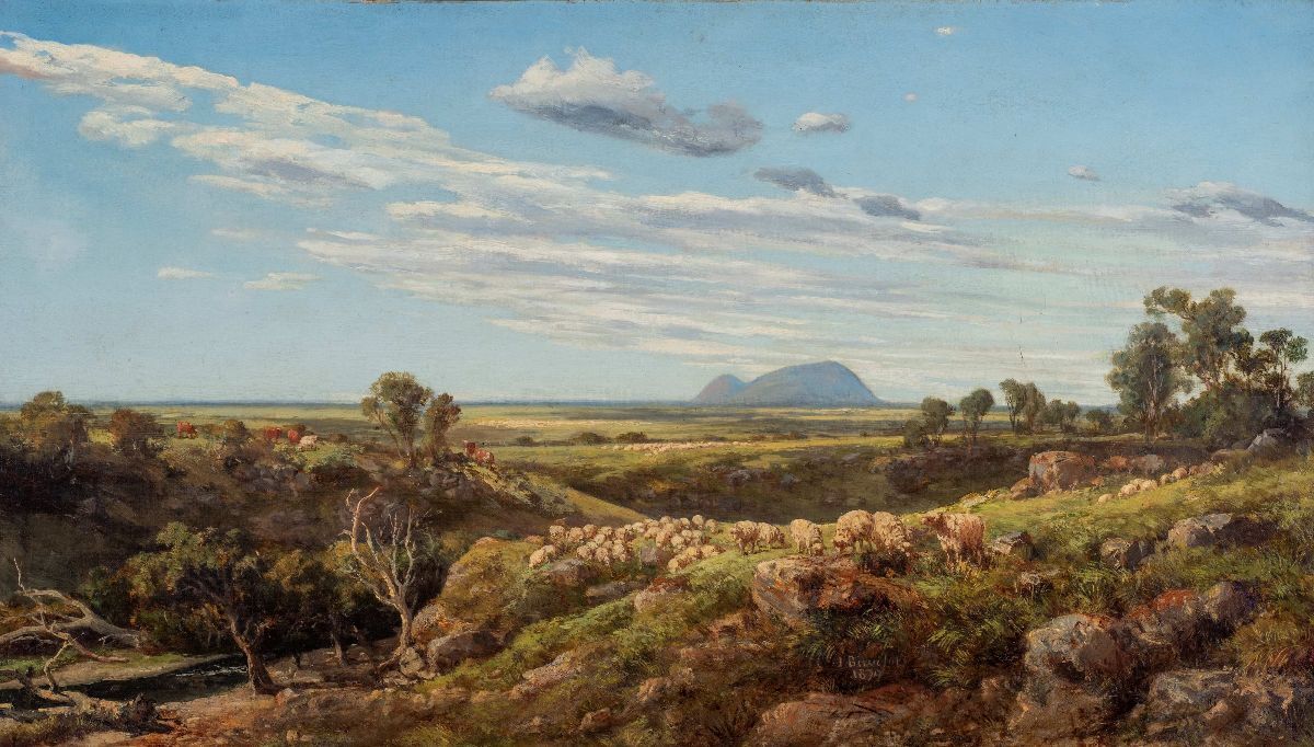 Louis Buvelot, Mt Elephant from Emu Creek (detail), 1879, oil on canvas, 43.5 x 77.0 cm. Castlemaine Art Museum. Gift of Miss N McKellar 1974.