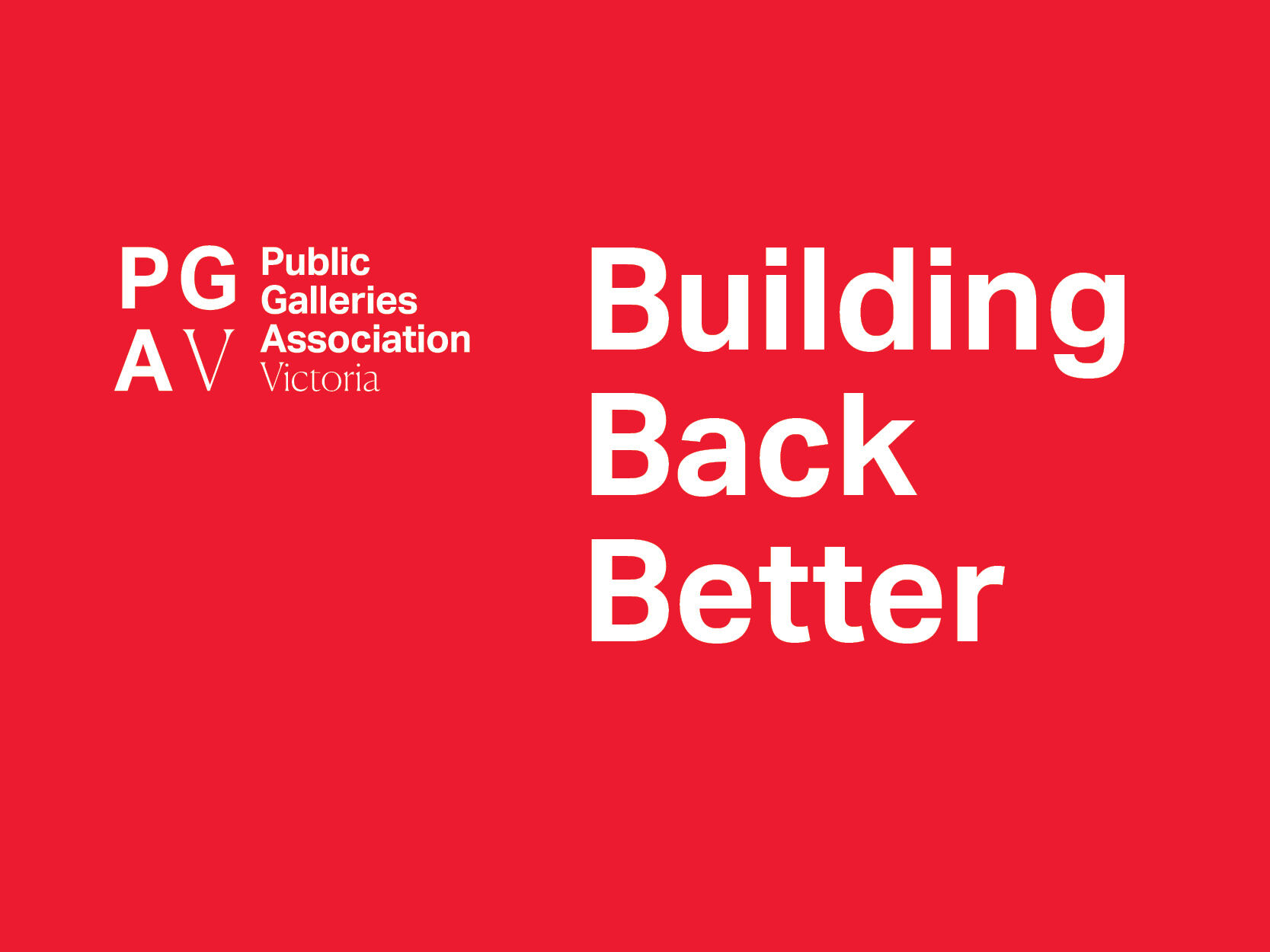 PGAV Building Back Better - website