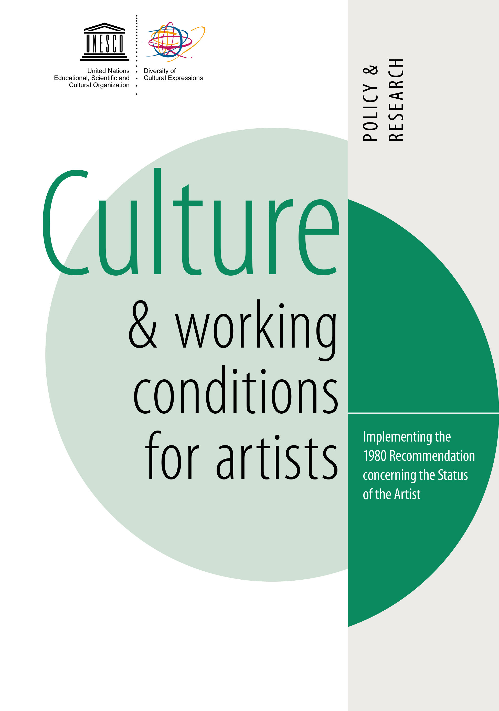 UNESCO Culture & Working Conditions for Artists - cover
